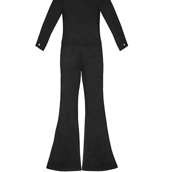 Black Charlies angel jumpsuit romper bell bottoms - Picture 2 of 2